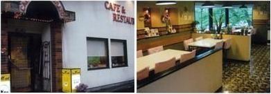 オシャレな雰囲気が漂うカフェ&レストラン ブーメルの外観と店内の写真