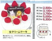 木村屋妻有ショッピングセンター店の生クリームケーキの説明図
