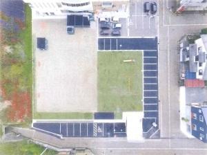 真上より撮影された、下川原公園の全景写真