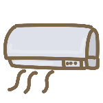 エアコンから風が出ているイラスト