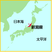 新潟県の位置を示した日本地図