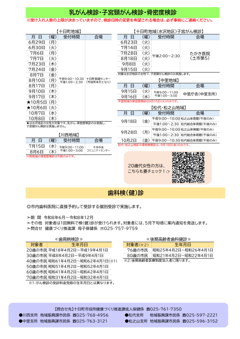 令和8年度十日町市健（検）診ガイド