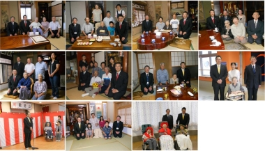 関口市長が本年度100歳を迎える方々のお宅を訪問した際の記念写真の数々。