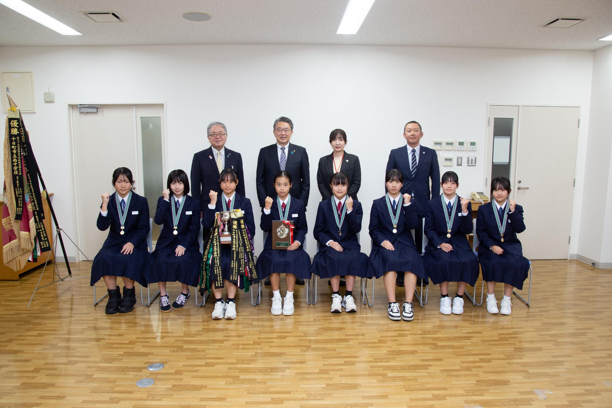 選手たちとの写真