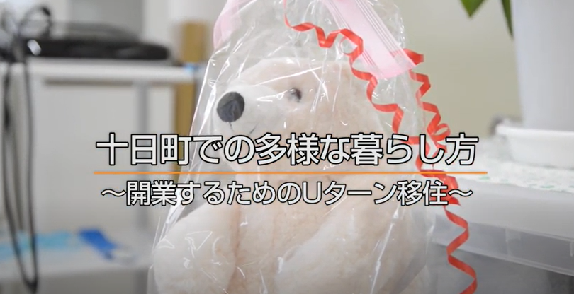 白熊のぬいぐるみを背景にした動画タイトル