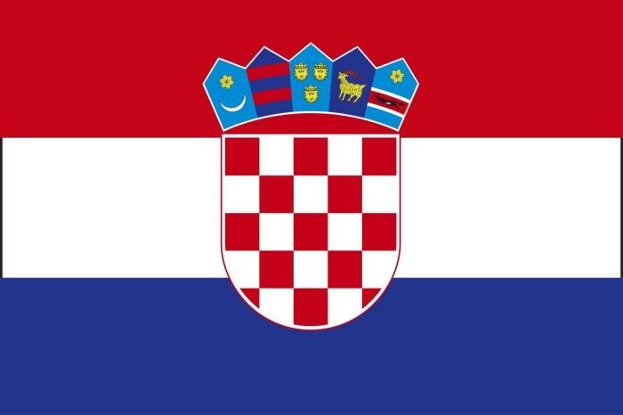 赤、白、青の3色を使ったクロアチア共和国の国旗のイラスト