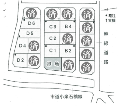 沖之原宅地区画の地図